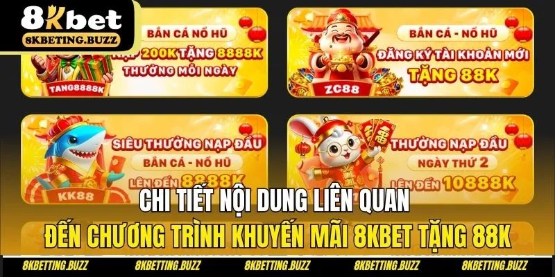 Chi tiết nội dung liên quan đến chương trình khuyến mãi 8KBET tặng 88K