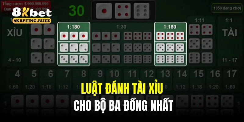  Luật đánh tài xỉu cho bộ ba đồng nhất