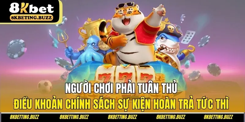 Người chơi phải tuân thủ điều khoản chính sách sự kiện hoàn trả tức thì 